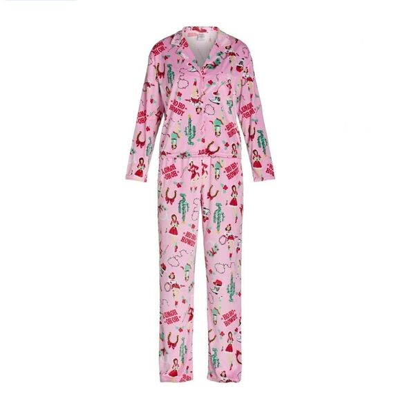 Velour Notch Collar Pajama Top & Pants Lounge Sleep 2, 2-Piece Sets Size M - Picture 7 of 10
